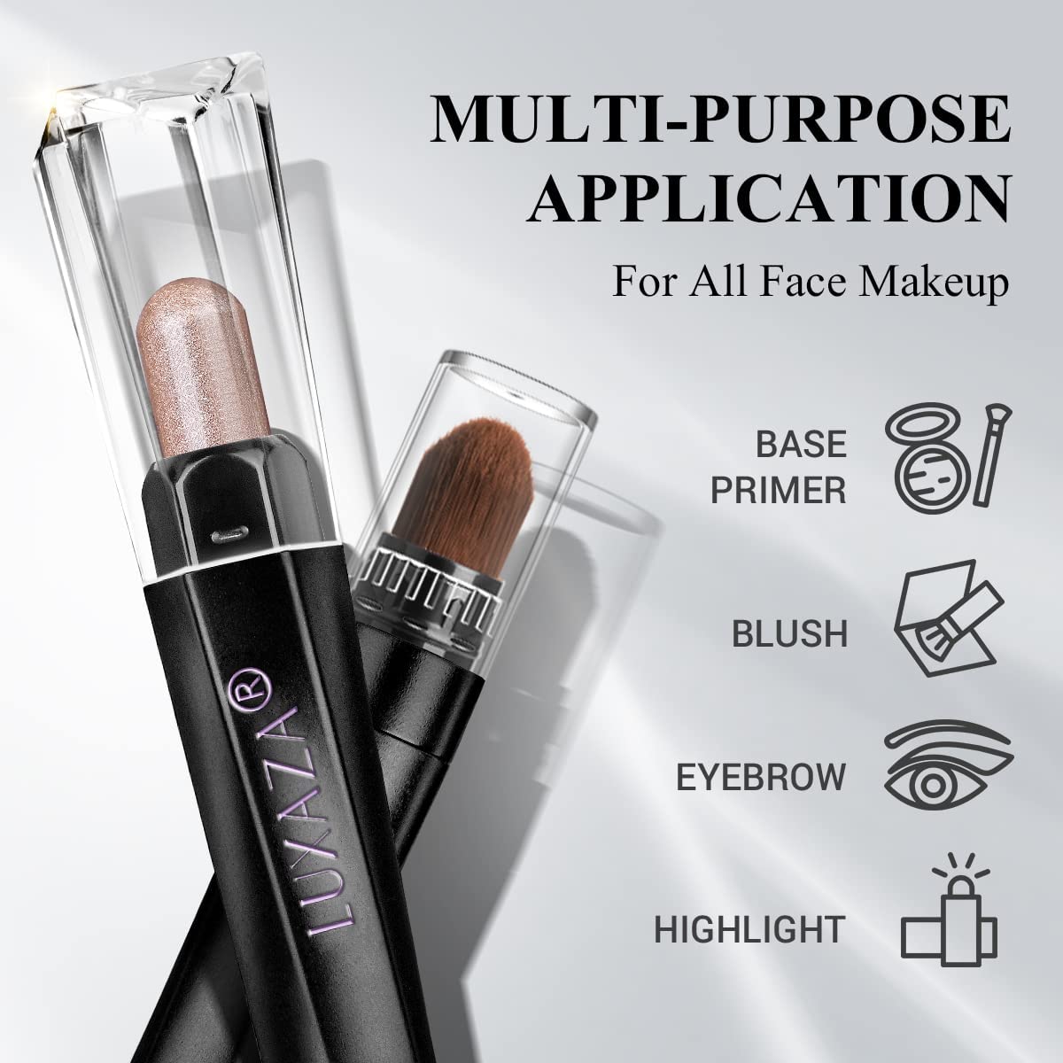 LUXAZA PRO Brown Eyeshadow Stick Makeup Set 10PCS, Neutral Shimmer And Matte Cream Eye Shadow Palette, Metallic Bronze Smoky Eyeliner Brightener Crayon Pencil Kit, Ideal Gift for Women -Ash Rose