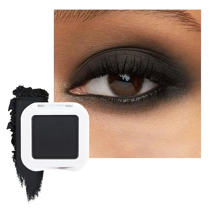 FeiCuiYun Matte Single Eye Shadow Palette Makeup, Matte Black Monochrome Eyeshadow For Older Women, Mini Pressed Monochrome Pigmented Waterproof Sombras Para Ojos,Vegan, Talc, Paraben&Cruelty Free, 07