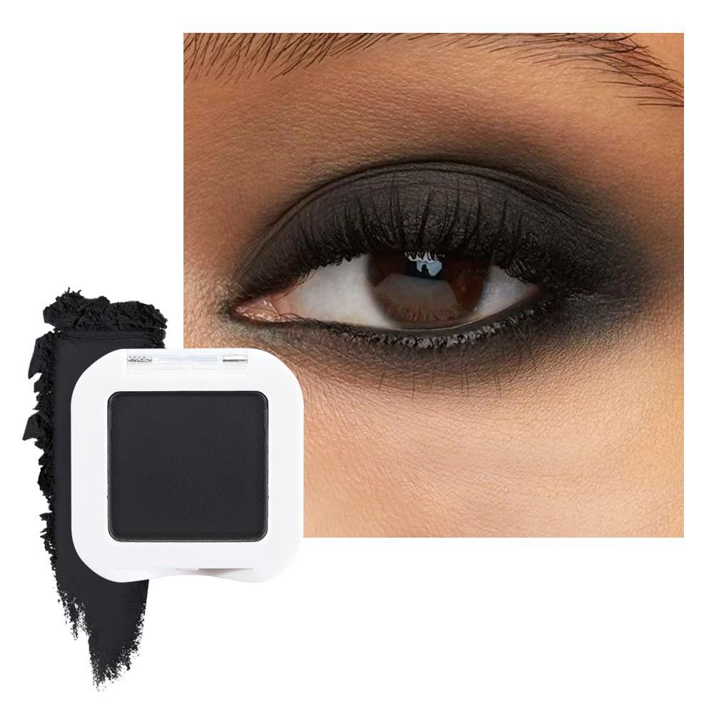 FeiCuiYun Matte Single Eye Shadow Palette Makeup, Matte Black Monochrome Eyeshadow For Older Women, Mini Pressed Monochrome Pigmented Waterproof Sombras Para Ojos,Vegan, Talc, Paraben&Cruelty Free, 07