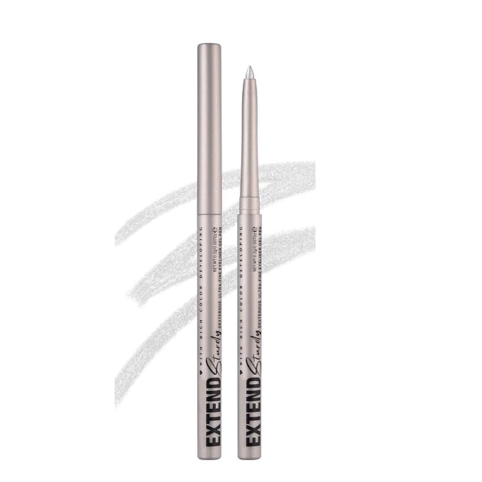 Mefyhtune Silver Cream Eyeliner Pencil Waterproof Retractable Silver Gel Eyeliner Smudge-proof Hypoallergenic (02#)