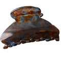 Prettyou Handmade Celluloid Acetate French Design Barrettes Tortoise Shell Claws Hair Claw Luxury Fashion Accessories Hair Clip for Women (brownblue)