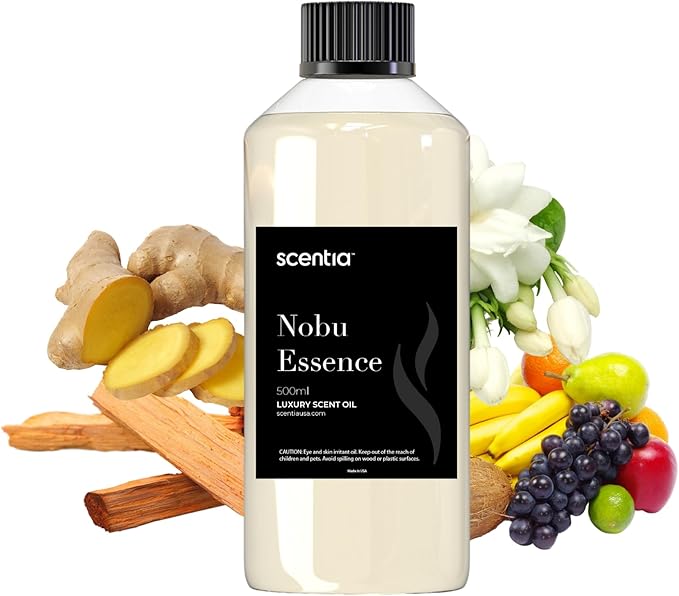 Scentia Nobu Essence Diffuser Oil for HVAC Scent Machine – Hotel Fragrance Inspired by Nobu Hotel – 500 mL – Jasmine, Lily & Sandalwood Oil for Commercial & Cold Air Diffusers, Made in USA