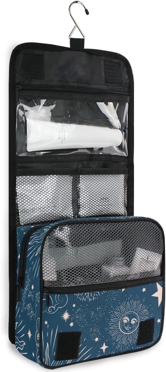 Hanging Travel Toiletry Bag Kit Makeup Case Cosmetics Organizer for Men Women (Starry Sky)