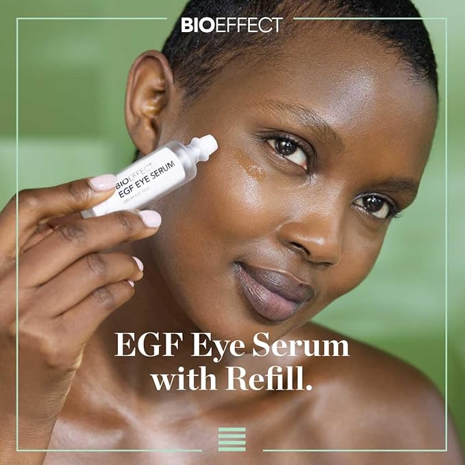 BIOEFFECT EGF Eye Serum with De-Puffer Rollerball | Refill Set, 0.20 Fl Oz