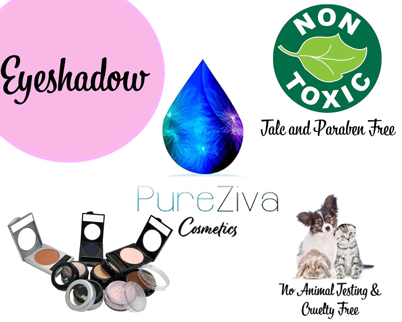 Pure Ziva Raspberry Sorbet Fuchsia Pink Red Shimmering Opaque Pressed Powder Single Vegan Eyeshadow; Talc, Paraben & Cruelty Free