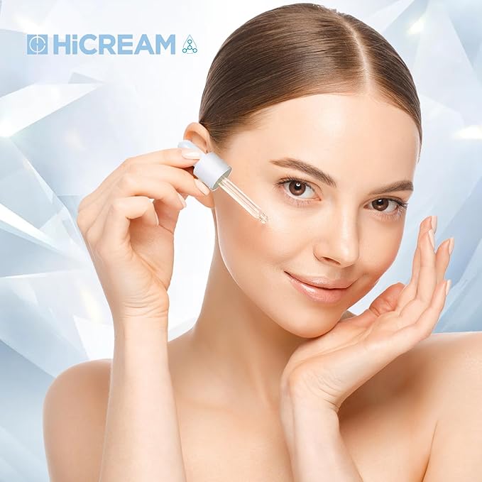 Hicream Hyaluronic Acid Serum for Face, Brightening Serum - Even Skin Tone&100% Pure Anti Aging, Intense Hydrating Moisturizer, Non-Greasy, Paraben-Free, Water-Based Skincare for All Skin Types (2 Oz)