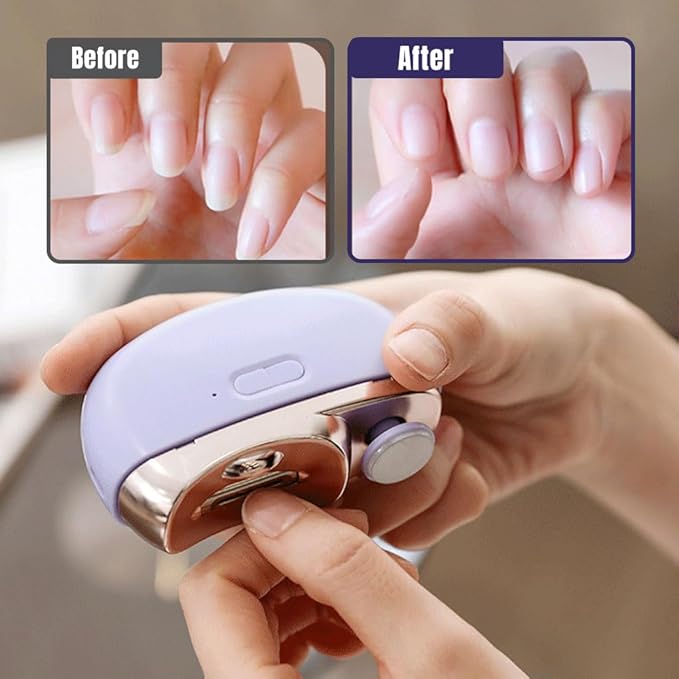2 in 1 Electric Polishing Automatic Nail Clippers, Electric Nail Trimmer Electric Nail Clipper with 2 Adjustable Speeds, Nail Trimmer for Seniors, Kids, Adults (Pink)