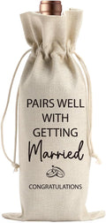 BARREEMO Engagement Wine Gift Bag Wedding Engaged Gifts for Newlyweds Couple Women Men Bridal Shower Gifts for Bride and Groom Pairs Well with Wedding Planning Getting Marride Wine Bags