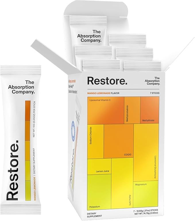 The Absorption Company Restore - Electrolyte Powder Hydration Packets - 7PK