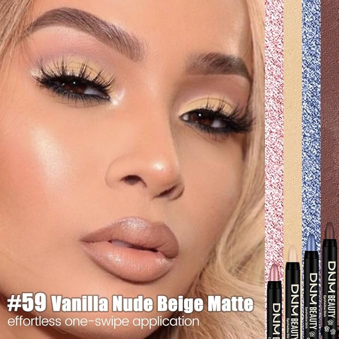 IATMOMOD Beige Matte Cream Eye Shadow Stick Makeup for Women, Beige Matte Eyeliner Pencil Eyeshadow Brightener Stick for Eyes, Waterproof Eyeshadow Applicator Blendable, sombras para ojos 59#