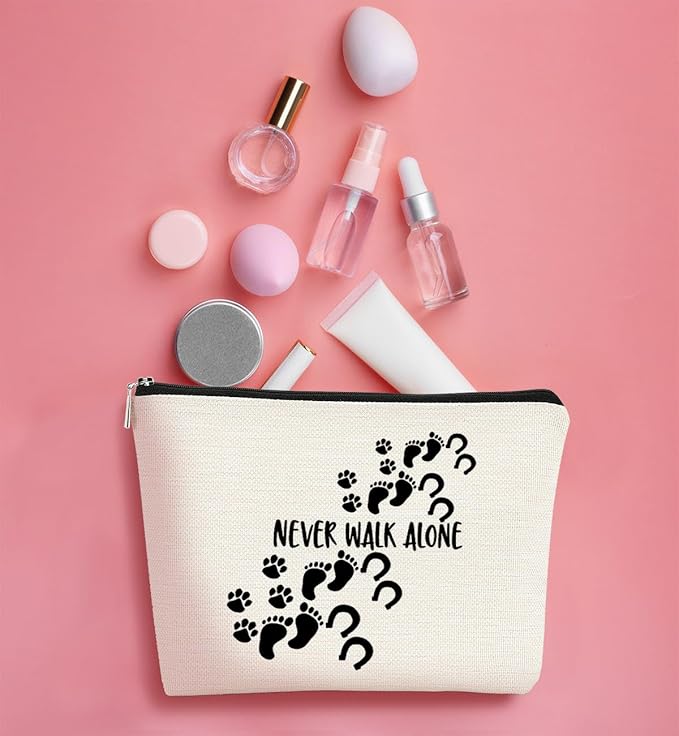 BARPERY Horse Gifts Horsehoes Paw Farm Girl Makeup Bag,Inspirational Gifts Never Walk Alone Cosmetic Bag,Birthday Christmas Make up Bag Gifts for Women Coworkers Friend Teen Girls Animal Lover