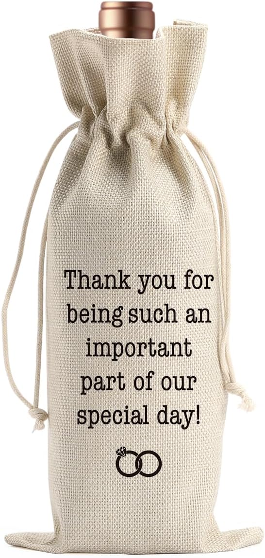 BARREEMO Wedding Officiant Wine Gift Bag Officiant Groomsmen Bridesmaid Proposal Gift Wedding Registry Guest Gifts Pairs Well with Wedding Planning Wine Bags