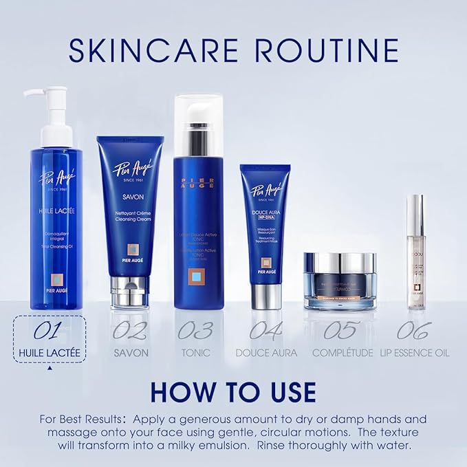 Pier Augé Cleansing Oil for Face, Makeup Remover Oil & Facial Oil Cleanser, Dissolves Waterproof Makeup, Sunscreen & Impurities, Deep Oil Cleanser for All Skin Types, 6.7 Fl Oz
