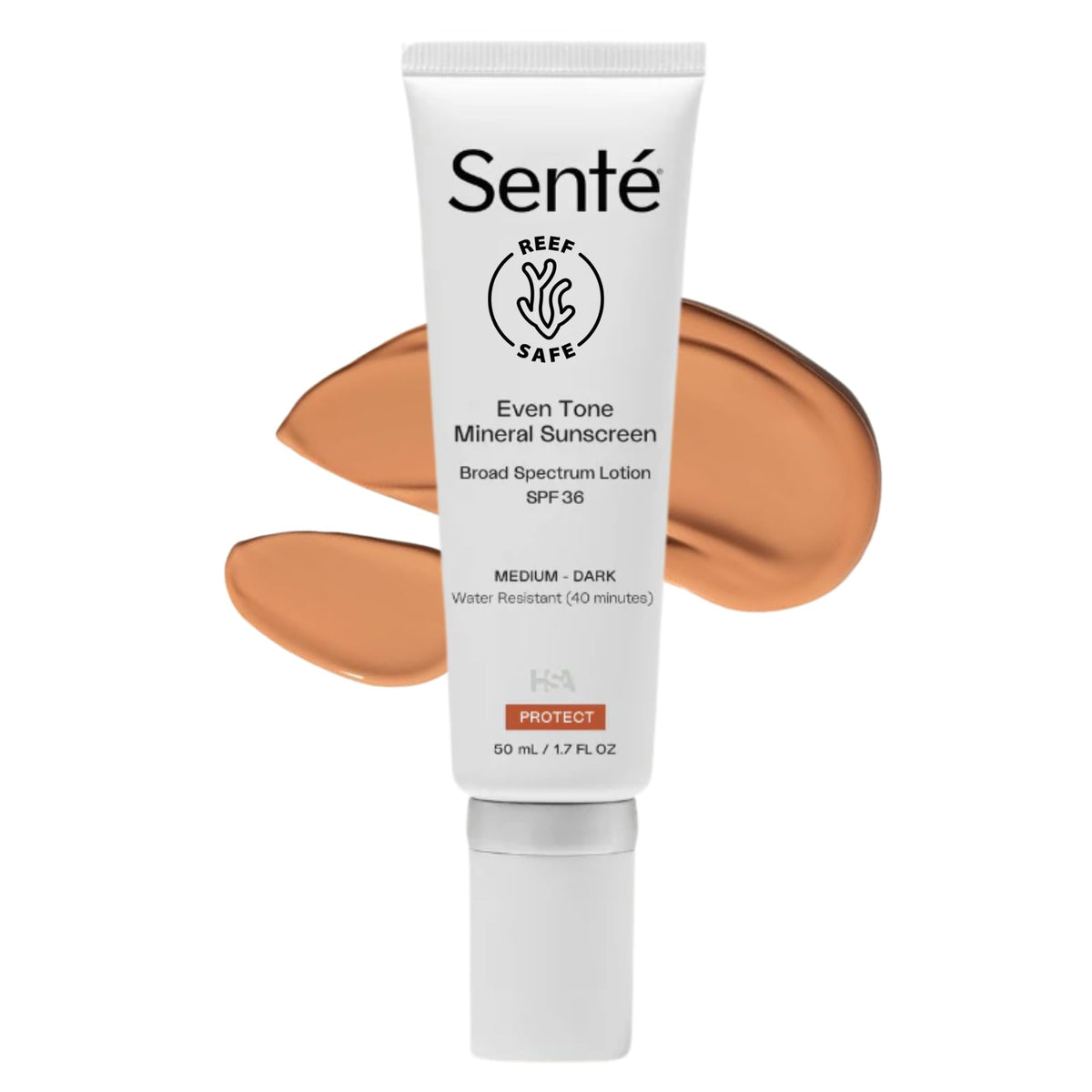 Senté Even Tone Mineral Sunscreen Tinted SPF 40 | Light/Medium, 1.7 Fl Oz