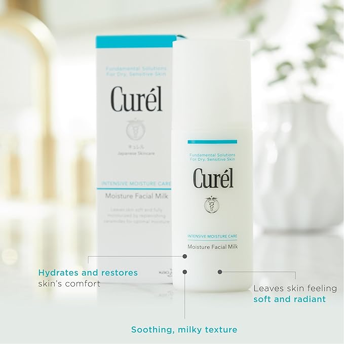 Curel Japanese Skin Care Moisture Facial Milk, Face Moisturizer, 4 fl oz