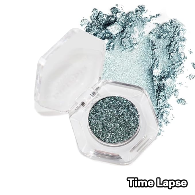 Bistopia Holographic Glitter Single Eyeshadow, Pearlescent Shimmer Metallic Cream Powder Eye Makeup, Blendable Long Lasting Waterproof, Multi-Use Face Highlighter, 2g(Time Lapse)