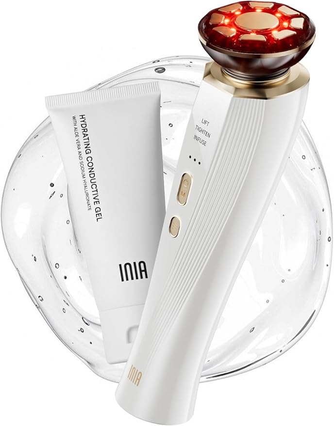 INIA 3-in-1 Red Light Therapy Beauty Device for Face & Neck Skincare