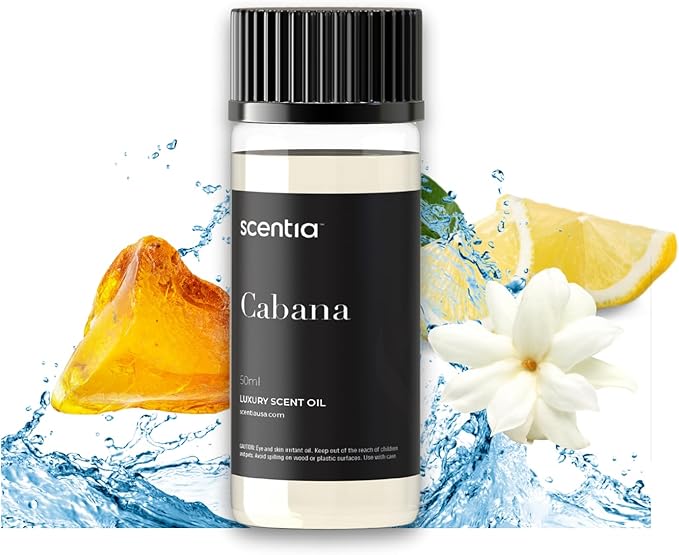Scentia Coastal (Cabana) Hotel Scent Diffuser Oil – Luxury Fragrance Inspired by 5-Star Spa – 50 mL – Jasmine, Bergamot & Sea Breeze Essential Oil Blend for Home, Office & Aromatherapy Diffusers