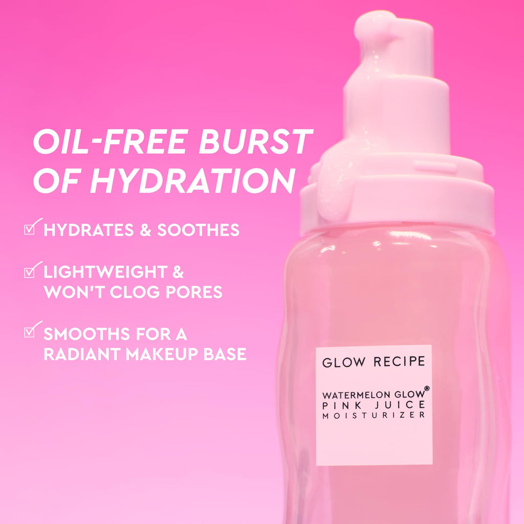 Glow Recipe Pink Juice Water Gel Moisturizer, Korean Gel Moisturizer for Glass Skin, Oil-Free Hydrating Hyaluronic Acid Face Moisturizer for Oily Skin, Non-Comedogenic, Long-Lasting (50ml)