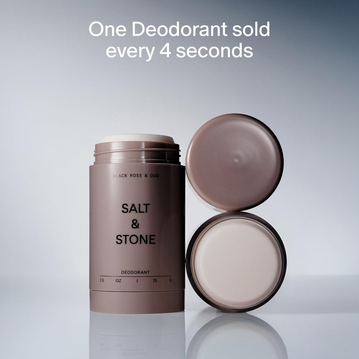Salt & Stone Aluminum-Free Deodorant, Women & Men Black Rose & Oud 2.6 oz