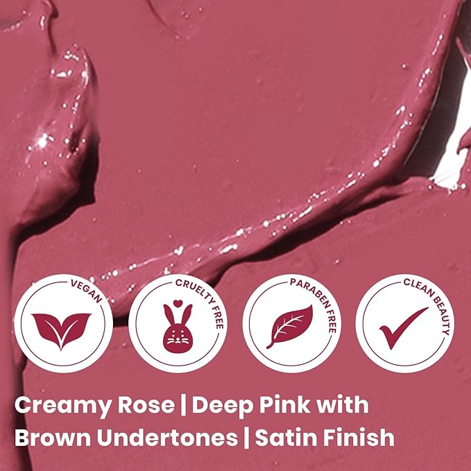 True + Luscious Super Moisture Lipstick | Satin Sheer Lasting Hydrating Lip Color for Dry Lips & All Skin Tones | Lightweight Feel with Hyaluronic Acid & Konjac Root | Vegan | Creamy Rose