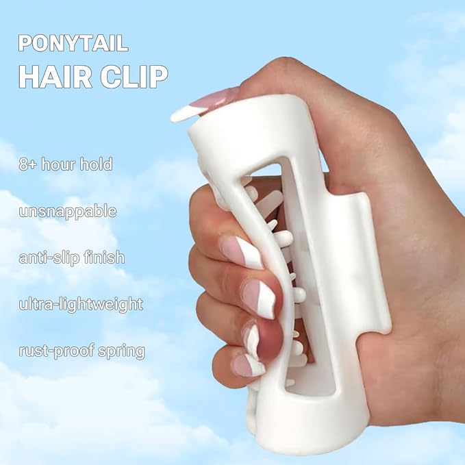 Fashion Hair Clips, Cloud Hair Pins for Women, 3.9 inch Hair Claw Clip for Thick/Fine/Thin/Curly Hairstyle, Black 2 Pack