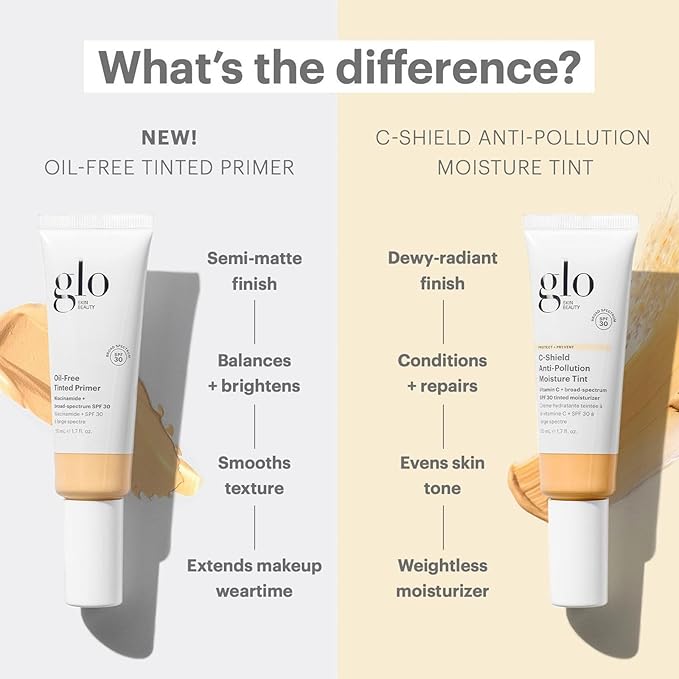 Glo Skin Beauty C-Shield Anti-Pollution Moisture Tint SPF 30, 3W-Light – Tinted Moisturizer with SPF, Lightweight Tinted Sunscreen for Face, Vitamin C & Squalane, Dewy Sheer Coverage, All Skin Types