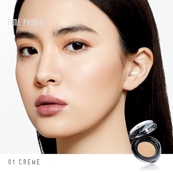 TIMEPHORIA Timeless Lumina Matte Cover Cushion Foundation -01 Creme, Full Coverage Air Cushion, Lightweight & Natural Flawless Matte Finish, 12H Oil Control, Long-Lasting, Waterproof, Sweatproof