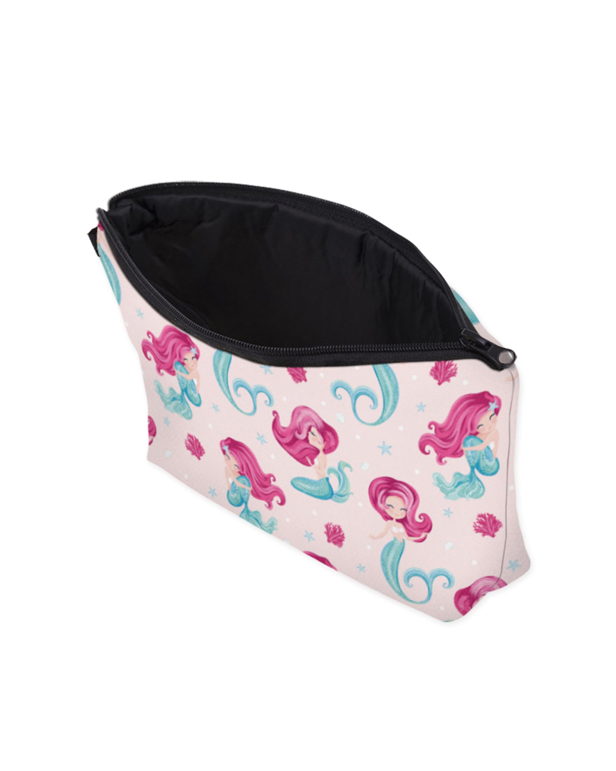 Aiphamy Cute Travel Makeup Bag Cosmetic Bag Small Pouch Gift for Women (Pink Mermaid)