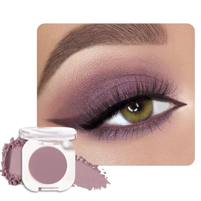 QIDSTERS Mauve Taupe Matte Single Eyeshadow, Lightweight Blendable Mini Eye Shadow for Older Women, Monochrome Eyeshadow Palette Makeup Pigmented Waterproof, Vegan & Cruelty-Free, 25