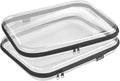 YQBRAO Clear Hard Shell Storage Organizer Set, 2-Pack, Black