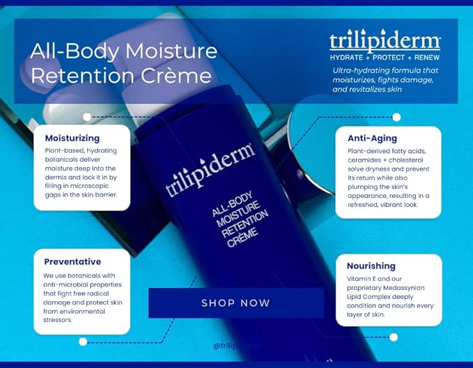 Trilipiderm All-Body Moisture Retention Creme, Travel Size, 3 oz 2-Pack
