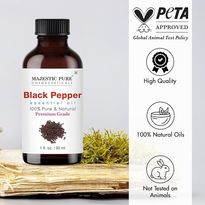 Majestic Pure Black Pepper Essential Oil for Diffuser - 1 Fl Oz