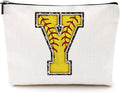 Softball Gifts Initial Y Makeup Bag Softball Gifts for Team Cosmetic Bag
