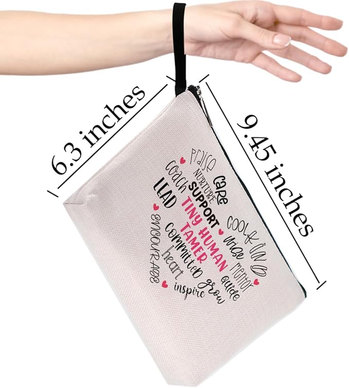 Teacher Gifts Makeup Bag Teacher Appreciation Gifts Birthday Gift for Women Female Educator Colleague New Teachers Thank You Cosmetic Bag Graduation Gifts