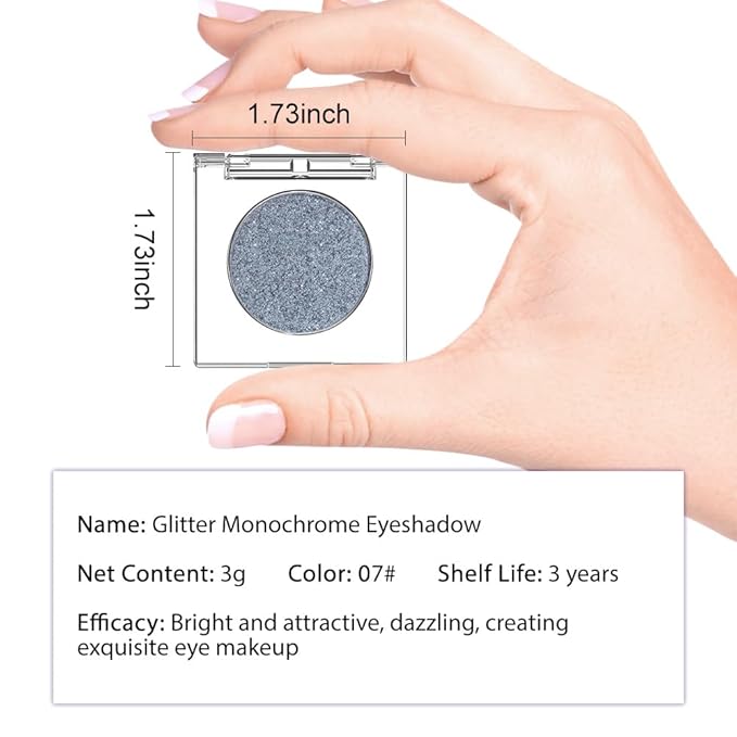 FeiCuiYun Glitter Shimmer Sparkle Eye Shadow Palette Makeup for Women, Shimmer Blue Glitter Metallic Holographic Iridescent Cream Iridescent Single Monochrome Eyeshadow Makeup