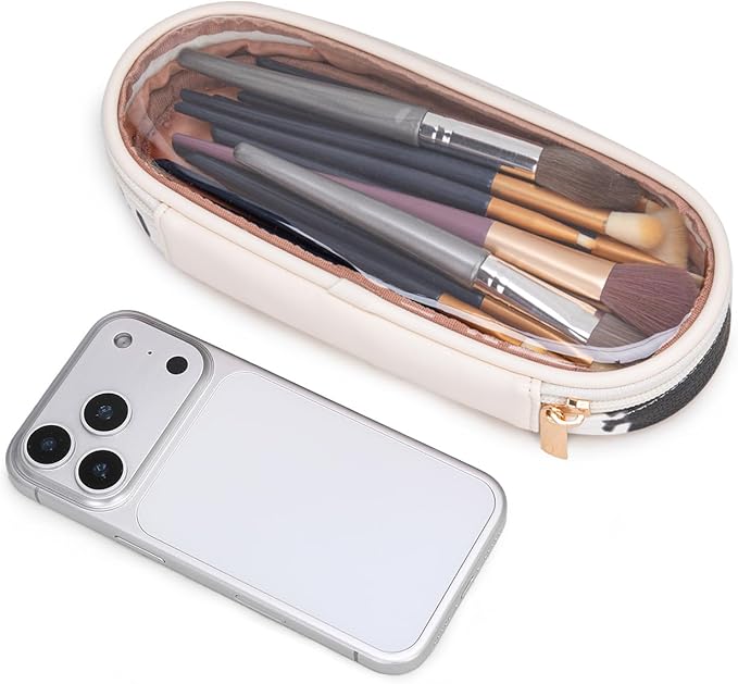 Wrangler Travel Makeup Bag 2pcs Set Cosmetic Bag with Makeup Brush Holder