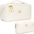 CLOUDWINGS Initial Makeup Bag Personalized Gift for Women Teen Girls