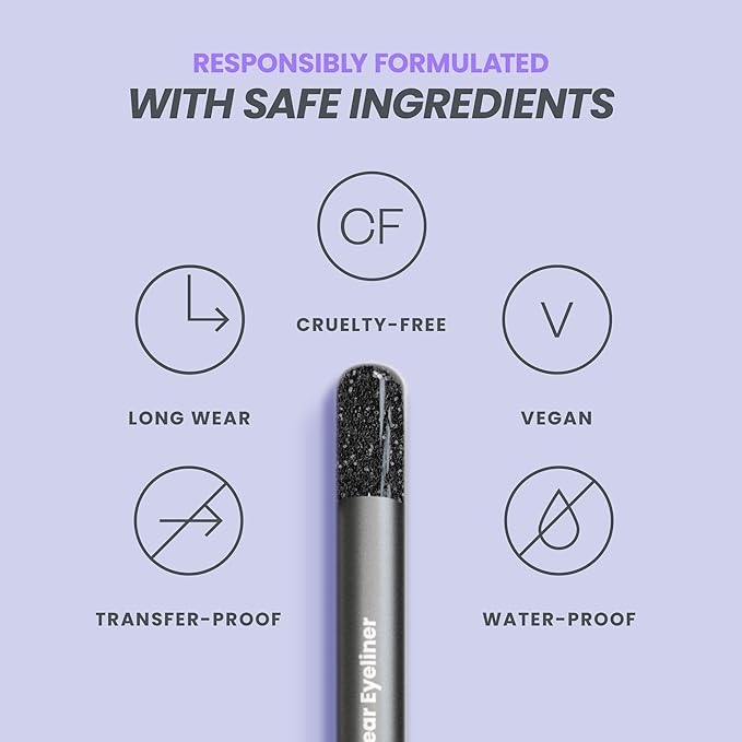 Wonderskin Eyeliner Pencil, 1440 Longwear Black Glitter Eyeliner Pencil - Waterproof, Sharpenable & Smudge Proof (Black Truffle)
