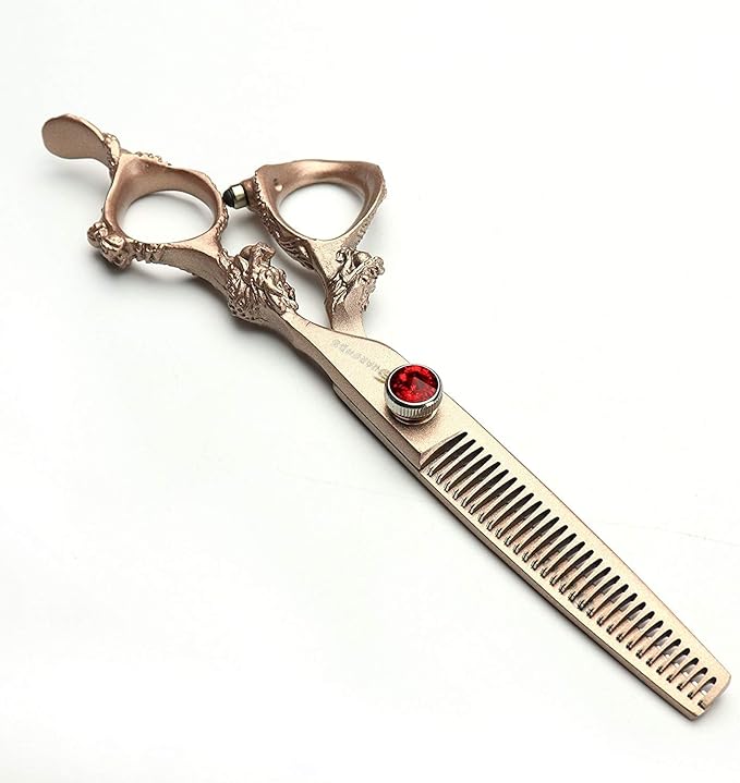 7/8/9 inch hair scissors salon hairdresser and thinning(Rose Gold)