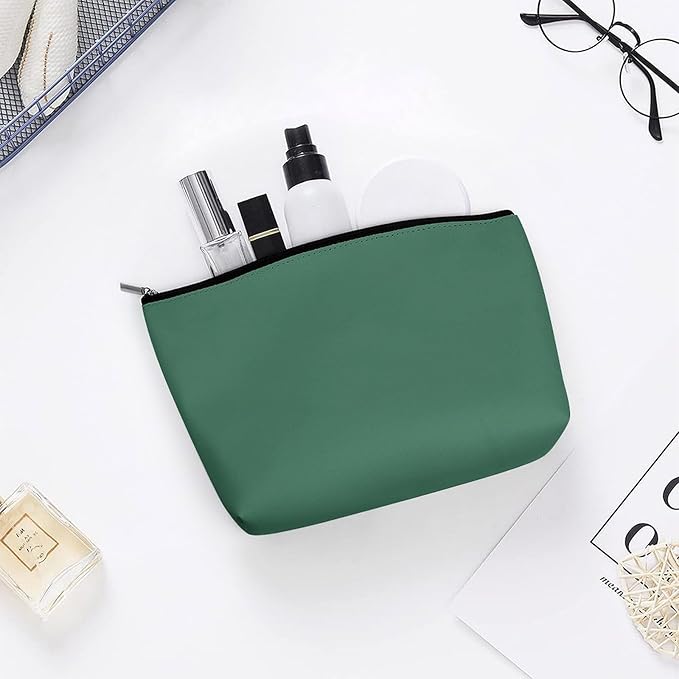 Meaudiwes Fashion Zipper Cosmetic Case, Portable Makeup Case, Personality Toiletry Bag, Green Travel Cosmetic Toiletry Bag