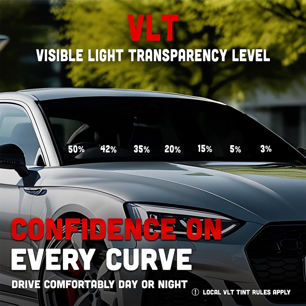 United Centurion Carbon 2 Ply Window Tint Film - 24in x 100ft, 3% VLT Scratch Resistant, High Clarity, 99% UV Block, Heat & Glare Control, Privacy & Interior Protection Film for Car, Truck, SUV, Home