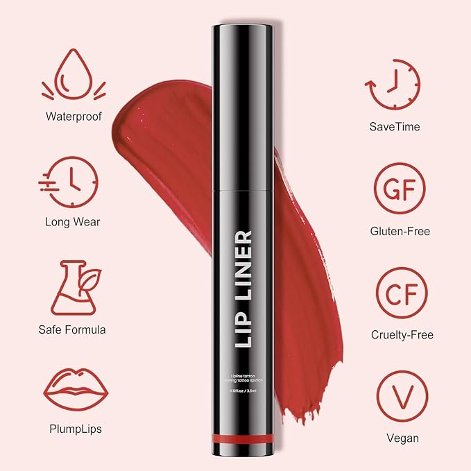 Ihrlpxkc Lip Stain Peel Off - Lip Liner Waterproof, Lip Liner Stain Transfer Proof & Plumping, Moisturizing Non-Stick Cup Matte Finish Stay On All Day, Valentines Day Gifts for Her, Nude Color