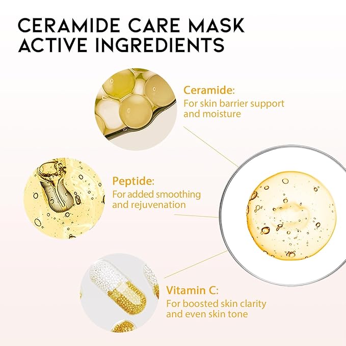 #OOTD Korean Sheet Mask with Collagen, Ceramide, Cica, Vitamin C(12-Pack)