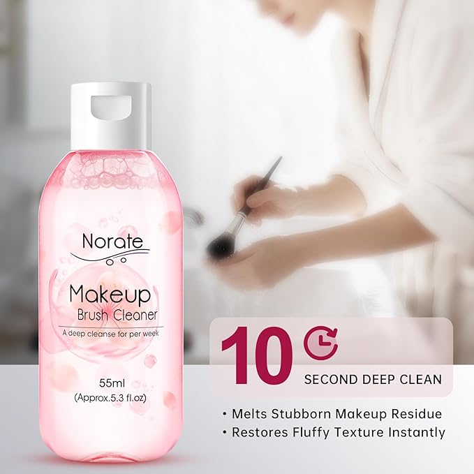 Makeup Brush Cleaner, Make Up Brush Cleaner Cleanser Solution + Brush Cleaning Mat, Makeup Cleaner for Brushes, Sponge, Deep Clean Shampoo, Gentle Formula Cruelty Free 3 Piece Set