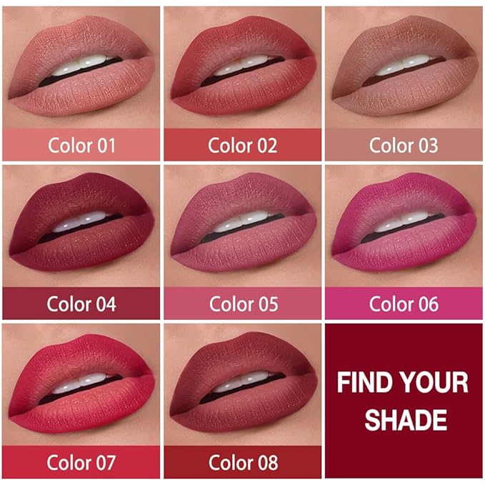 evpct Maroon Red Gradient Matte Lipstick Lip Liner Combo Set for Older Women Long Lasting Waterproof, Maroon Lips Stick Crayon Pencil Cream Lip Liner and Lipstick Combo Makeup, Flawless Ombre Effect