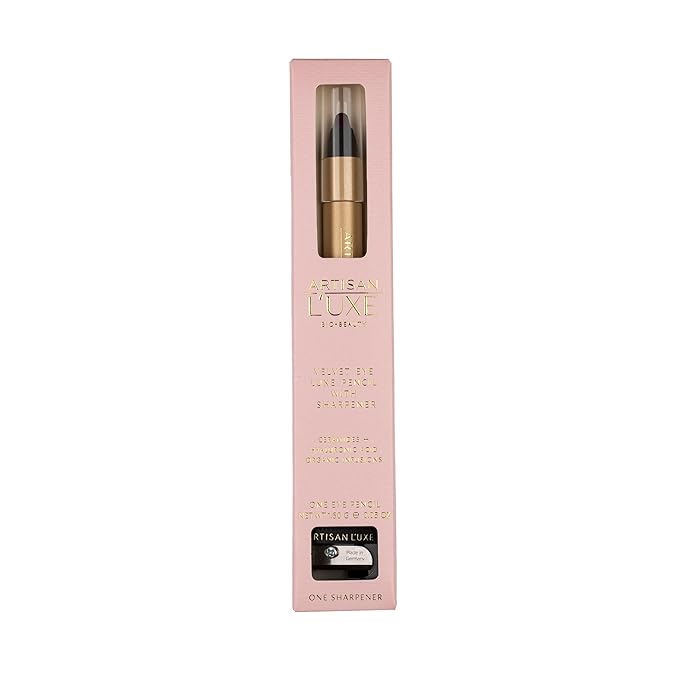 Artisan L'uxe Beauty Velvet Jumbo Black Eyeliner with Free Sharpener | Blendable Makeup for Smokey Eyes - Waterproof Smudge Proof Pencil Eyeliner, Built-in Smudger & Long Lasting