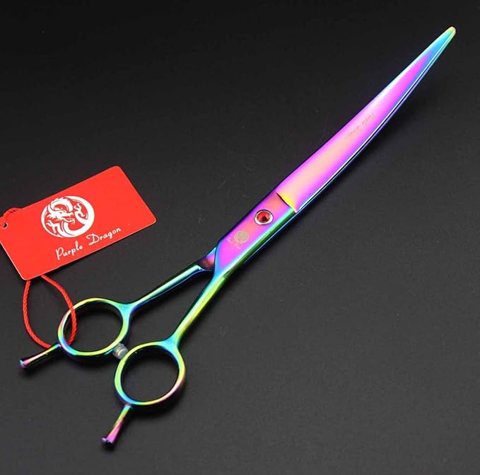 Purple Dragon 8 inch 3 in 1 Professional Pet Grooming Thinning(Rainbow)