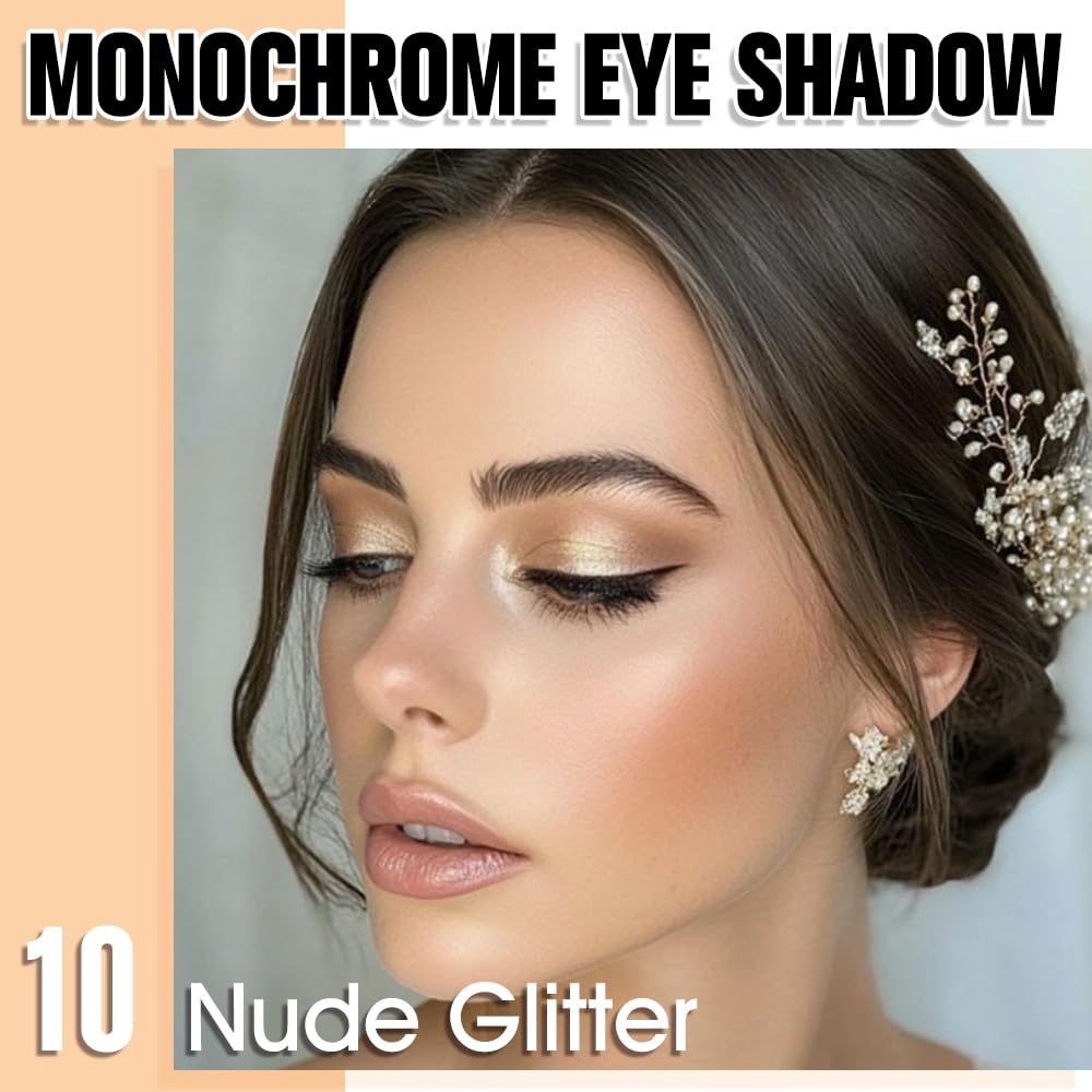 CAKAILA Single Nude Gold Brown Shimmer Eyeshadow,Bright Intense Monochrome Eye Shadow,Apply Makeup Easily,Glitter Pressed Powder Single Eyeshadow,24 Hour Eye Makeup Longwear Waterproof
