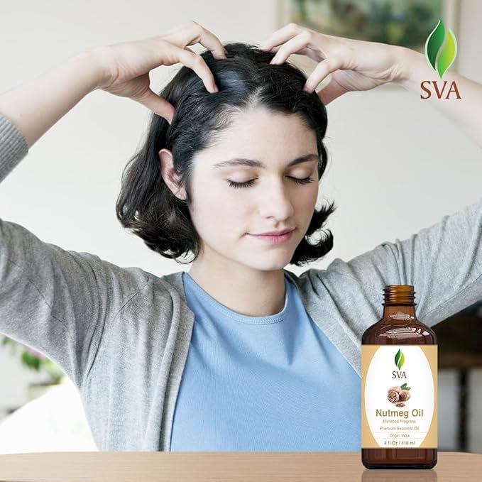 SVA Nutmeg Essential Oil, Glass Bottle with Dropper, 4 Fl Oz (118 ml)